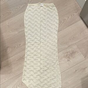 Strawberry Milk Mob Ivory Lace Pencil Skirt Cover Up